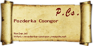 Pozderka Csongor névjegykártya